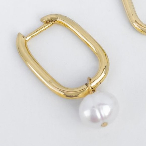 Freshwater Pearls U Hoop Huggie Earring NEW NWT - Picture 2 of 5